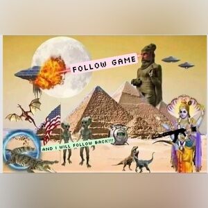 Canon Beige, Yellow and Green Surreal Pyramid Collage Camera Print photography